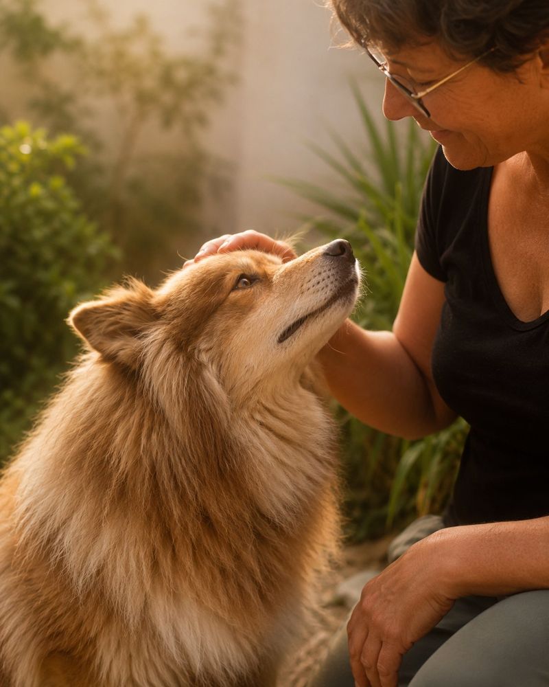 Virginie et son chien UNO, un finnois de Laponie